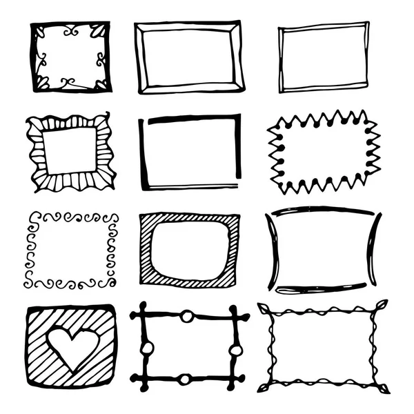 Cadre rectangle dessiné à la main — Image vectorielle