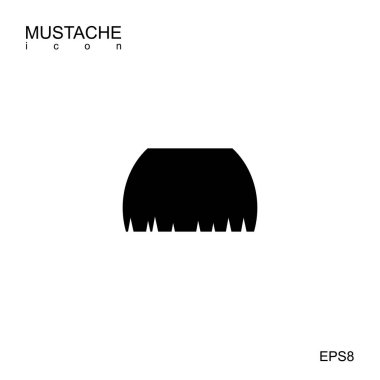 İzole siyah vektör bıyık simgesi.