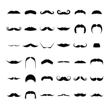 Vektör hipster bıyık büyük kümesi.