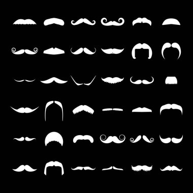 Vektör hipster bıyık büyük kümesi.