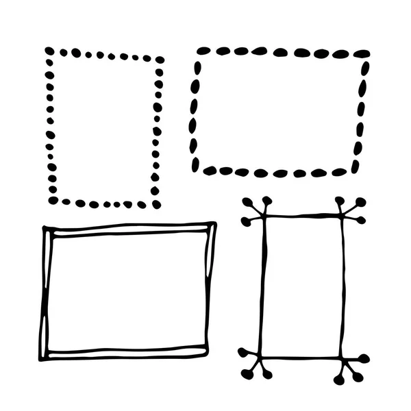 Cadre rectangle dessiné à la main — Image vectorielle