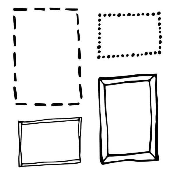 Handritad rektangel ramar set — Stock vektor