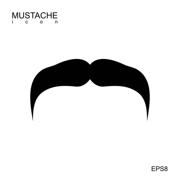 Vetor preto bigode ícone isolado . — Vetor de Stock