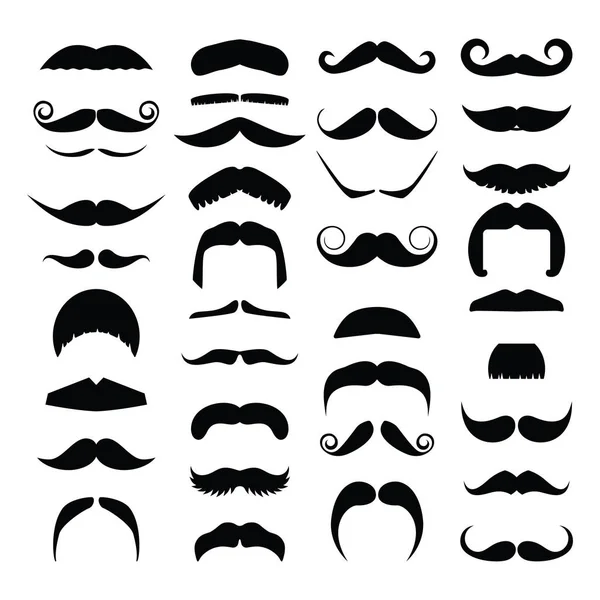 Big set of vector hipster mustache. — Stock Vector