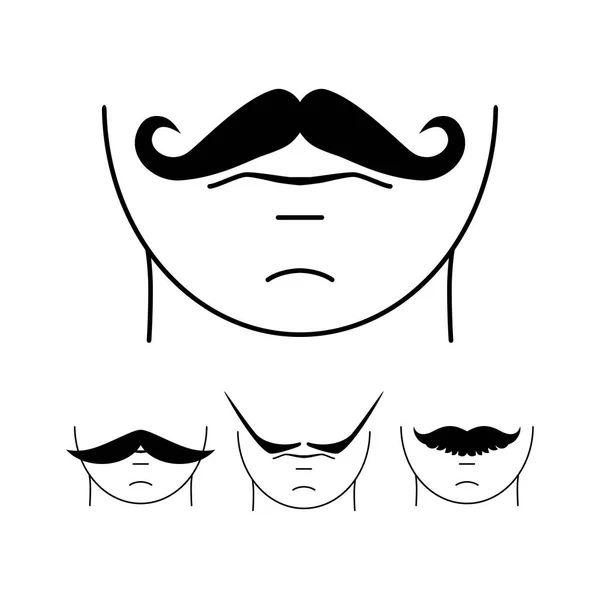 Grand ensemble de moustache vecteur hipster . — Image vectorielle