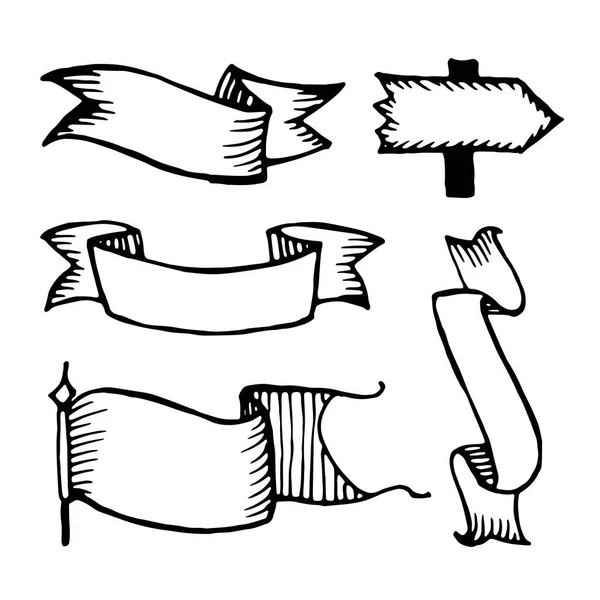 Vektor handgezeichnete Skizzenbänder — Stockvektor