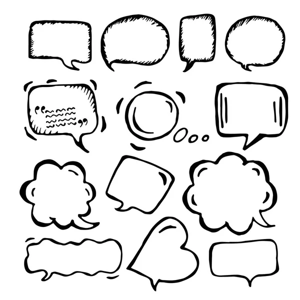 Doodle Sprechblasen in verschiedenen Größen und Formen — Stockvektor