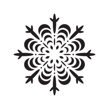 Beyaz arka plan üzerinde izole kar tanesi basit simgesi