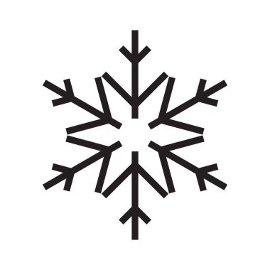 Beyaz arka plan üzerinde izole kar tanesi basit simgesi