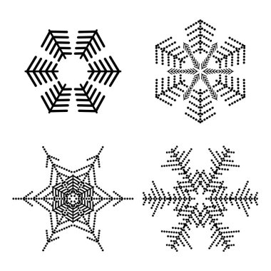 Beyaz arka plan üzerinde izole kar tanesi basit simgesi