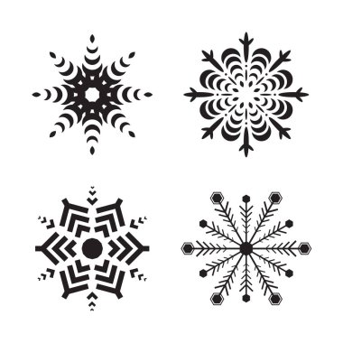 Beyaz arka plan üzerinde izole kar tanesi basit simgesi