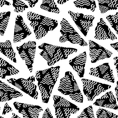 Sorunsuz vektör el çekilmiş üçgen desen.