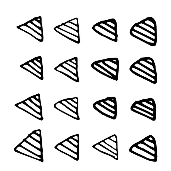 Collection de triangles dessinés à la main — Image vectorielle