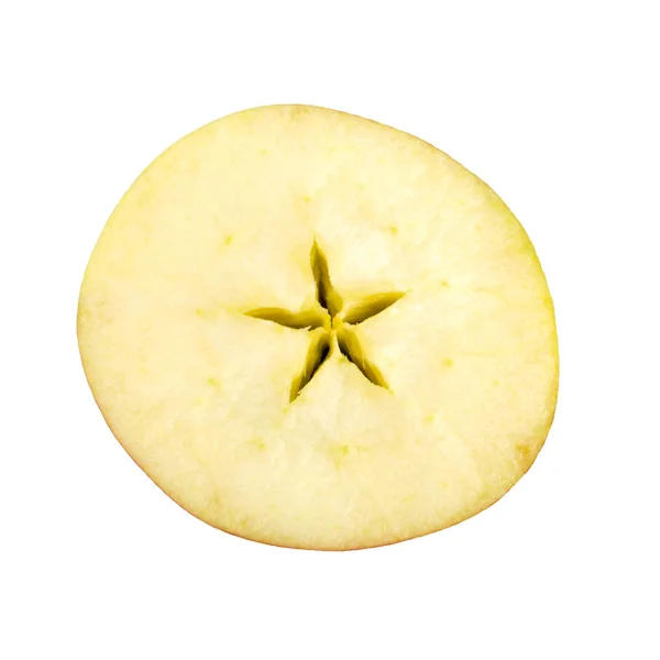 Cross section of red apple on white background — Stok Foto