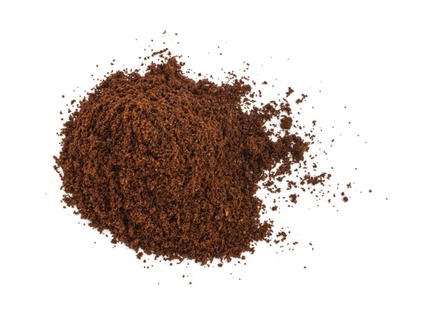 A Pile of Coffee Grounds Isolated — стоковое фото