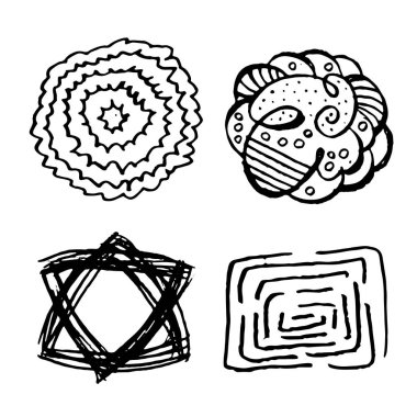 Kalem elle çizilmiş Doodle kenarlık kümesi.