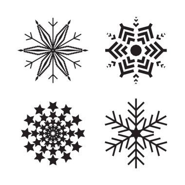 Beyaz arka plan üzerinde izole kar tanesi basit simgesi