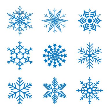 Beyaz arka plan üzerinde izole kar tanesi basit simgesi