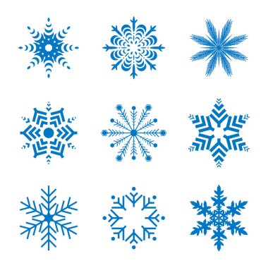 Beyaz arka plan üzerinde izole kar tanesi basit simgesi