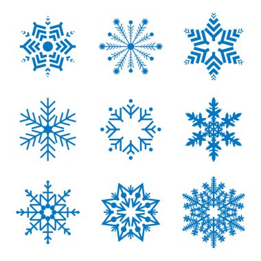 Beyaz arka plan üzerinde izole kar tanesi basit simgesi