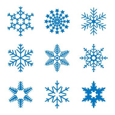 Beyaz arka plan üzerinde izole kar tanesi basit simgesi