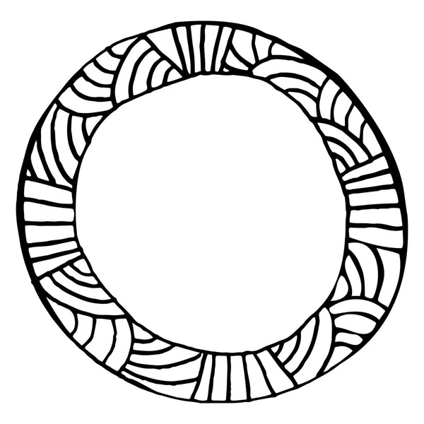 Modèle simple de cercle de gribouillage dessiné à la main — Image vectorielle