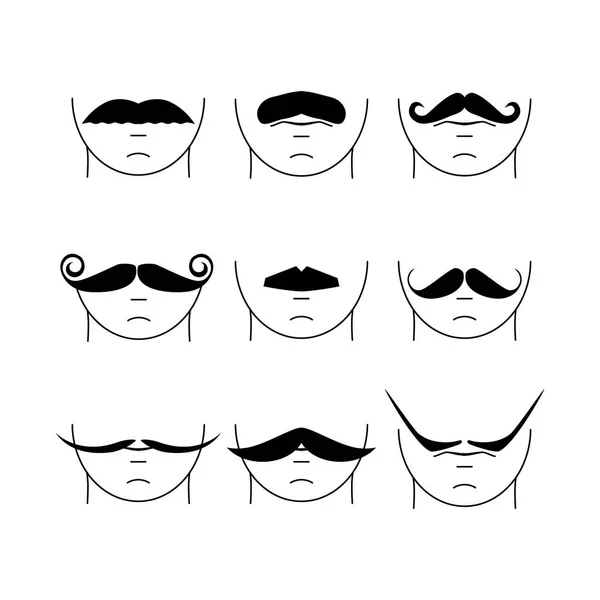 Stor uppsättning vektor hipster mustasch. — Stock vektor
