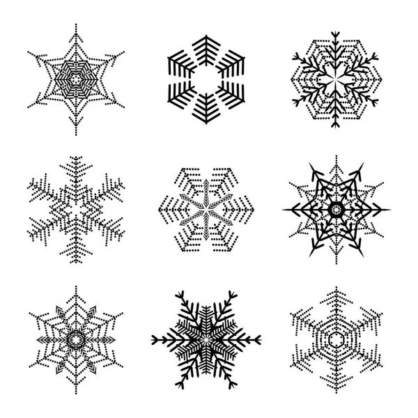 Eenvoudige pictogram sneeuwvlok geïsoleerd op witte achtergrond — Stockvector