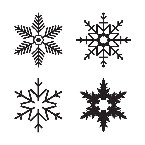 Eenvoudige pictogram sneeuwvlok geïsoleerd op witte achtergrond — Stockvector