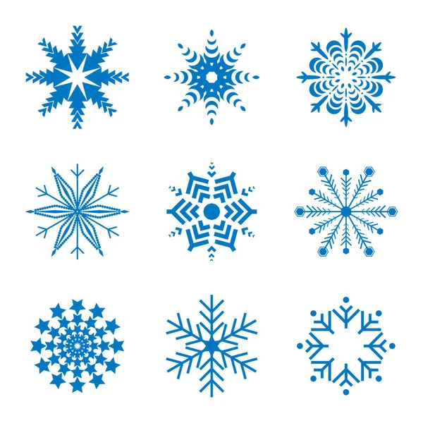 Eenvoudige pictogram sneeuwvlok geïsoleerd op witte achtergrond — Stockvector