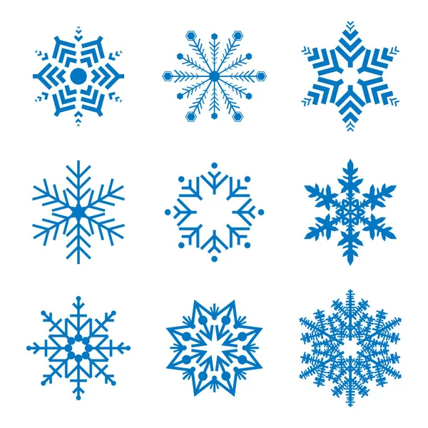 Fiocco di neve semplice icona isolata su sfondo bianco — Vettoriale Stock