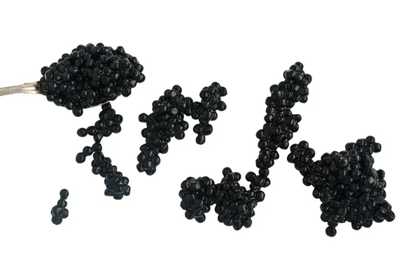 Černý kaviár izolovaných na bílém pozadí — Stock fotografie