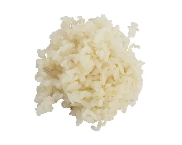 Tas de riz blanc cuit isolé sur fond blanc — Photo