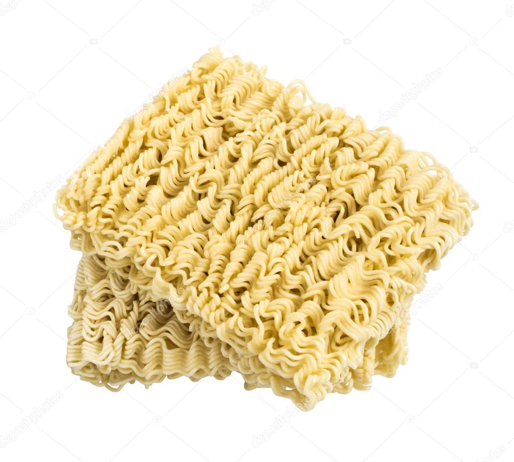 Instant noodles or ramen isolated on white background.