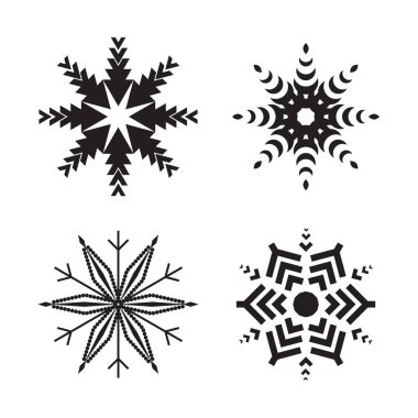 Beyaz arka plan üzerinde izole kar tanesi basit simgesi