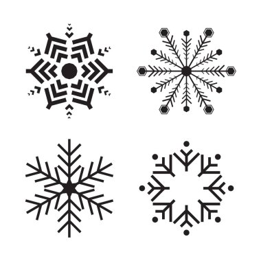 Beyaz arka plan üzerinde izole kar tanesi basit simgesi