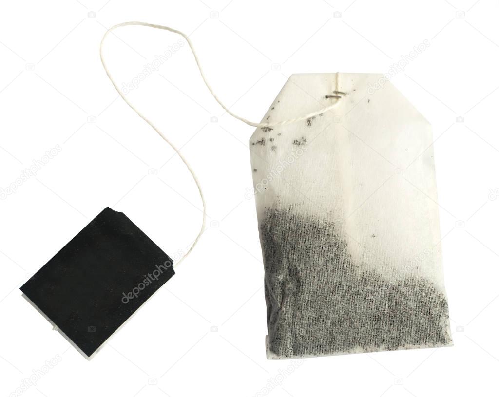 New Tea Bag with Black Labels Isolated