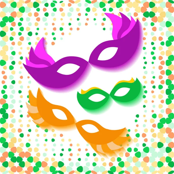 Background with Mardi Gras Mask — Stock Vector