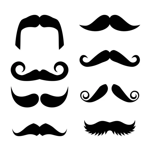 Grand ensemble de moustache hipster . — Image vectorielle