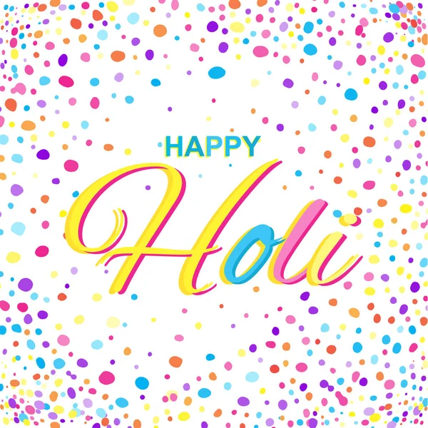 Cartão de felicitações para o Happy Holi Spring Festival com amostra de texto — Vetor de Stock