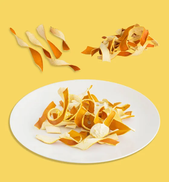 Сухий апельсинової кірки ізольовані на білому тлі — стокове фото