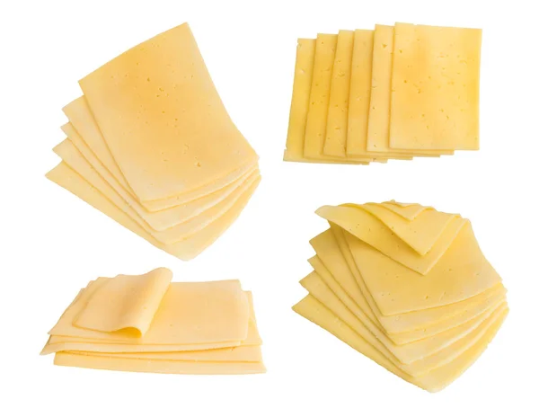 Geschnittener Gouda-Käse isoliert auf weißem Hintergrund — Stockfoto