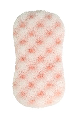 Beyaz arka plan üzerinde izole pembe köpük sünger