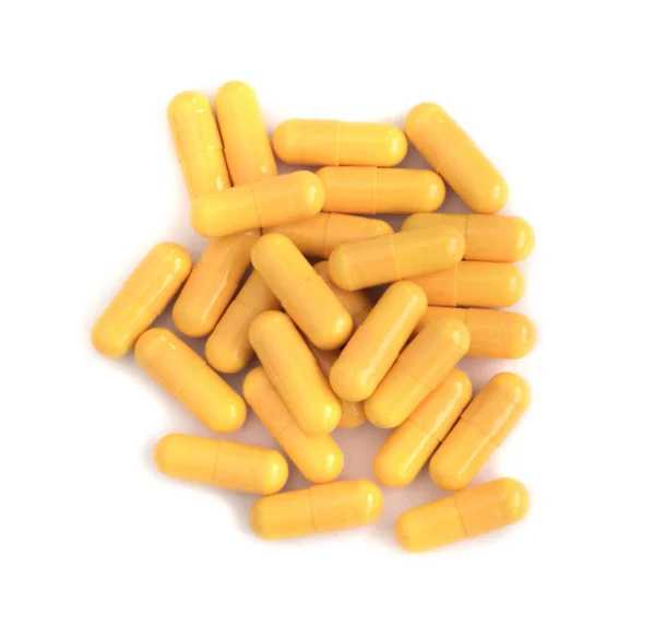 Píldoras de medicina farmacéutica en fondo blanco — Foto de Stock