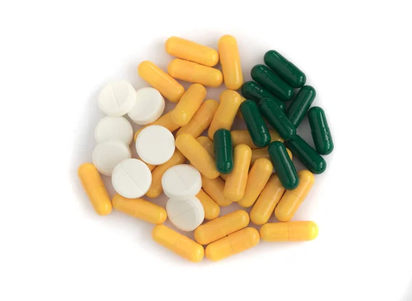 Mezcla de píldoras y tabletas de medicina farmacéutica — Foto de Stock