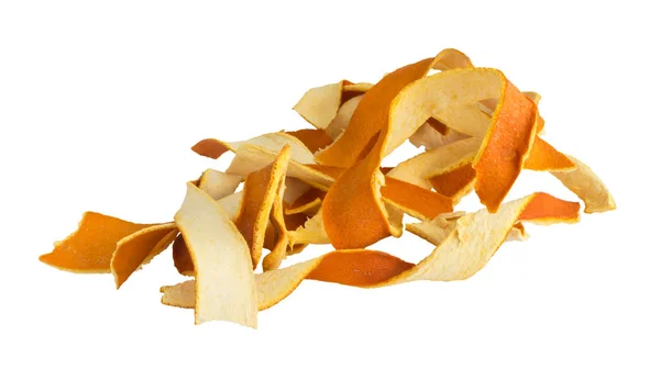 Ξηρή φλούδα πορτοκαλιού που απομονώνονται σε λευκό φόντο — Φωτογραφία Αρχείου