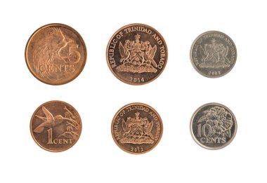 Trinidad ve Tobago paralar ulusal amblemi izole tasvir