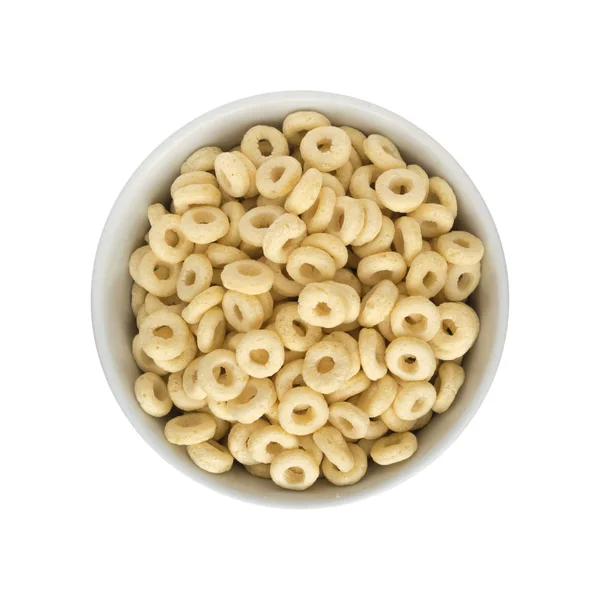 Anelli di mais in ciotola rotonda per la prima colazione — Foto Stock