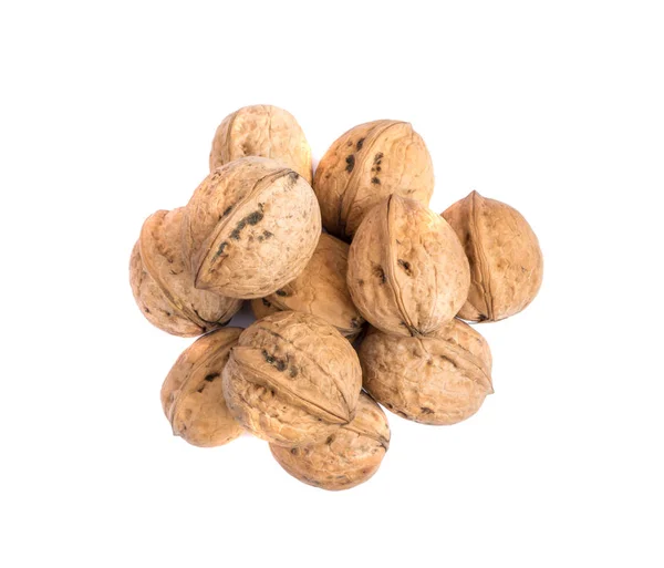 Heap of Walnuts on White Background — Stock Photo, Image