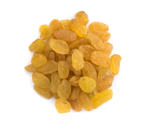 Heap of Yellow Sultanas Raisins on White Background — Stock Photo, Image